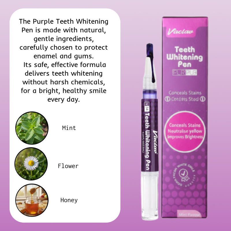 💎 Naturawhite – Purple Teeth Whitening Pen with Color-Correcting Technology