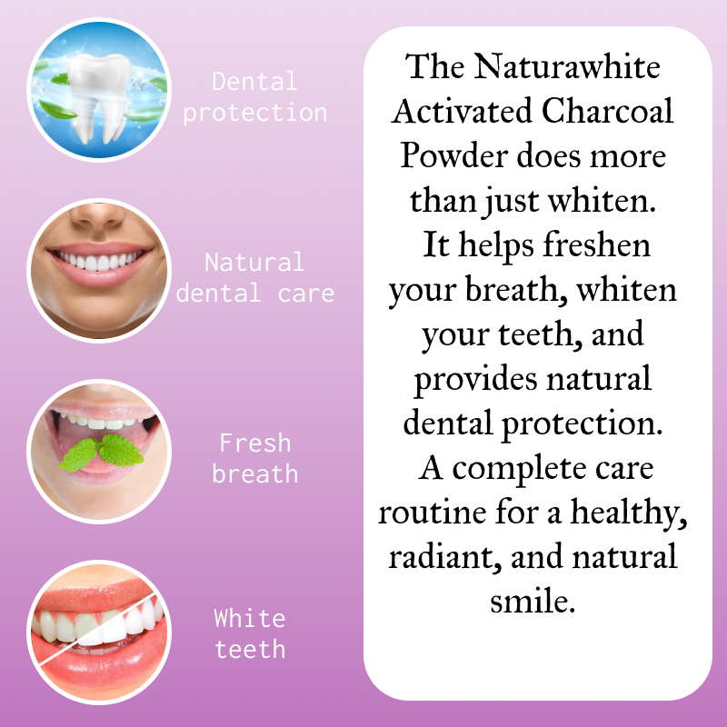 Naturawhite – Natural Activated Charcoal Teeth Whitening Powder | Gentle & Effective Coconut Shell Formula